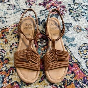 IMPO Brown Strappy Sandals with Flat Soles